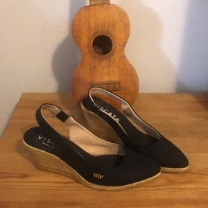Viscata Barcelona Pubol Canvas Espadrille Wedges Size 36 (Us Size 6) EUC